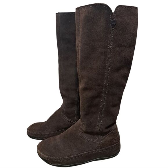 Fitflop Knee High Micro Wobble Board Whimsygoth Chocolate Suede Boots Size 7 - Picture 10 of 17